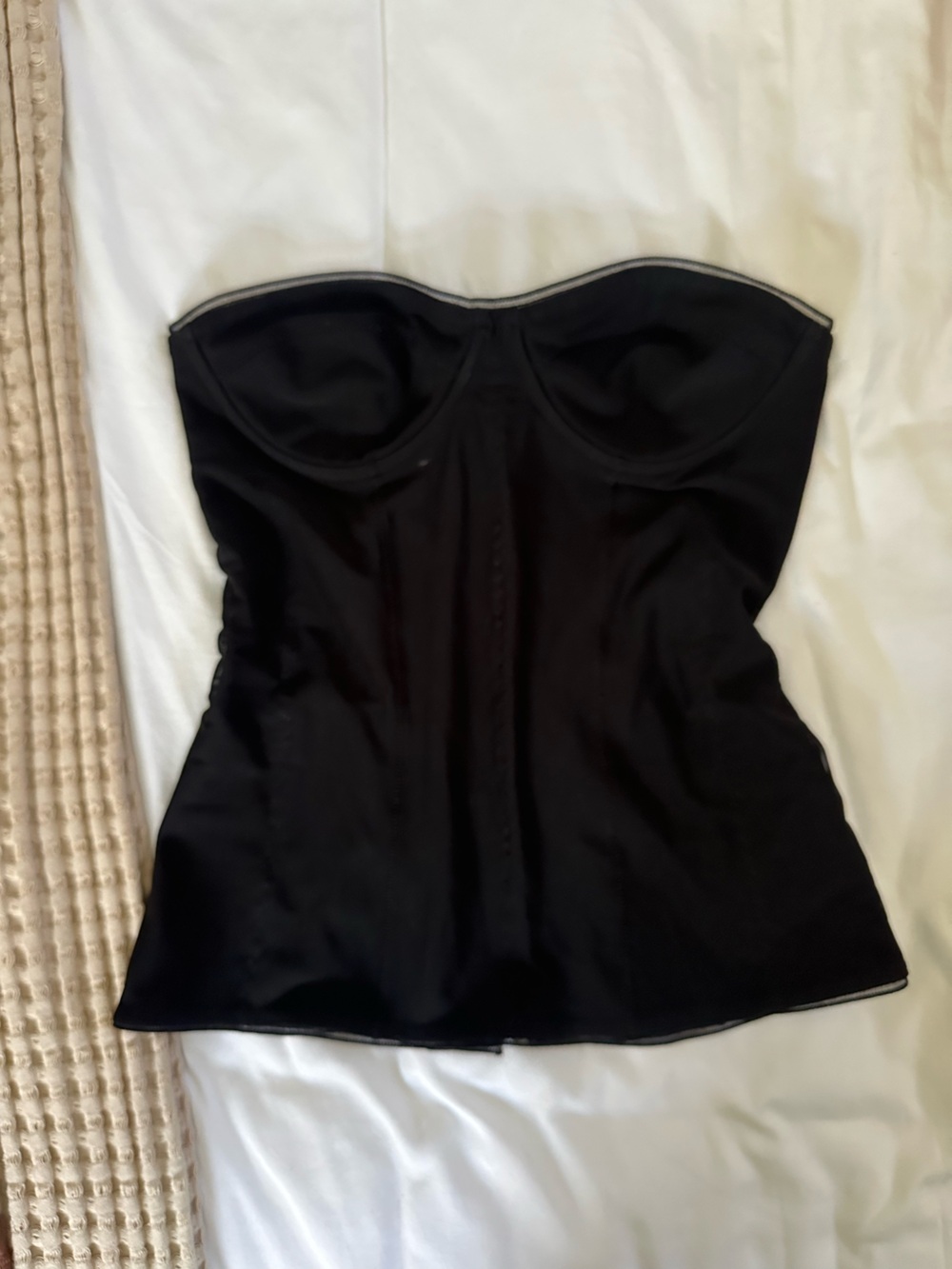 Zara Black Strapless Corset-Style Top